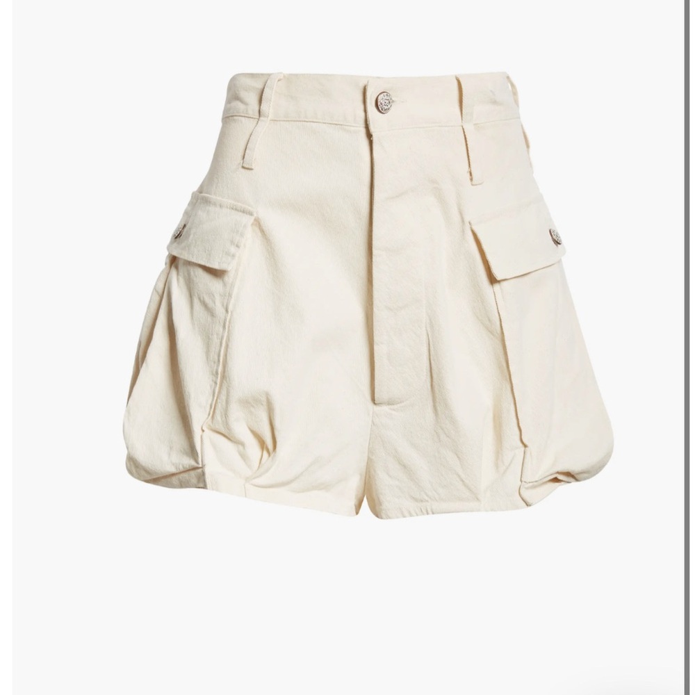 R13 Women's Cream Bubble Cargo Shorts